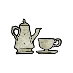 coffee pot and cup cartoon N2
