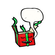 cartoon open christmas present N2