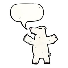 cartoon polar bear with speech bubble N64