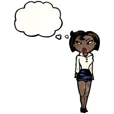 cartoon woman in short skirt N12
