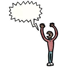 cartoon stick man with speech bubble N12