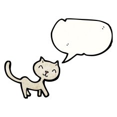 cartoon cat with speech bubble N130