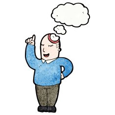 cartoon man with idea N194