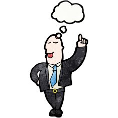 cartoon man with idea N195