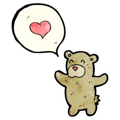 cartoon teddy bear with love heart N13