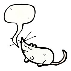 cartoon white mouse N39