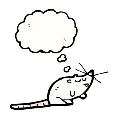 white mouse with thought bubble N6