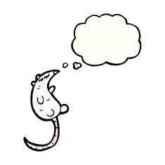 white mouse with thought bubble N8