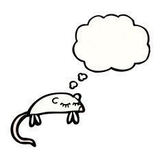 white mouse with thought bubble N9