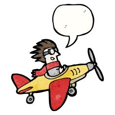 cartoon pilot in plane N4