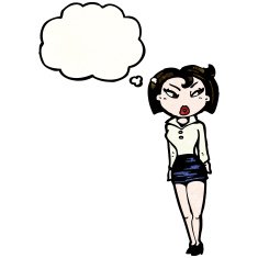 cartoon woman in short skirt N14