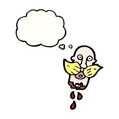 gross severed head with thought bubble N2