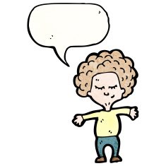 cartoon boy with speech bubble N35