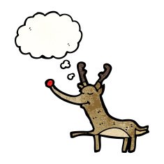 cartoon reindeer with thought bubble N13