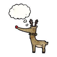 cartoon reindeer with thought bubble N14