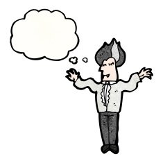cartoon vampire with thought bubble N143