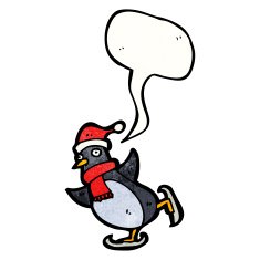 cartoon penguin with speech bubble N57
