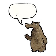 cartoon bear with speech bubble N50