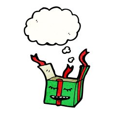 cartoon christmas present N69