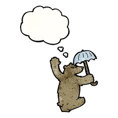 cartoon dancing bear with umbrella N2