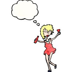 cartoon dancing woman N58