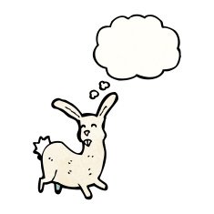 cartoon rabbit with thought bubble N122