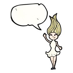 cartoon blond woman in dress N2