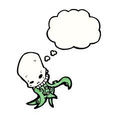 spooky tentacle skull monster cartoon N5
