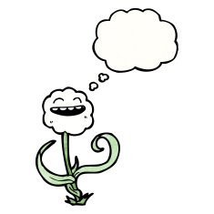 cute cartoon flower with thought bubble N5