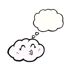 cute cartoon cloud with thought bubble N5