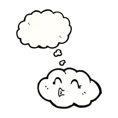 cute cartoon cloud with thought bubble N7