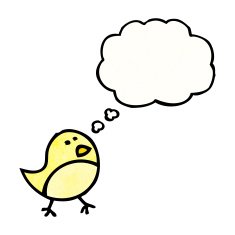 cartoon bird with thougth bubble N2