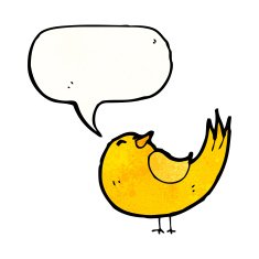 cartoon bird singing N18