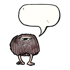 funny cartoon monster with speech bubble N39