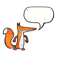 cartoon fox with speech bubble N35