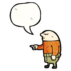 cartoon funny bald man pointing N2