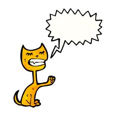 cartoon cat with speech bubble N132