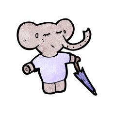 cartoon elephant with umbrella N2
