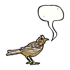 cartoon bird with speech bubble N372