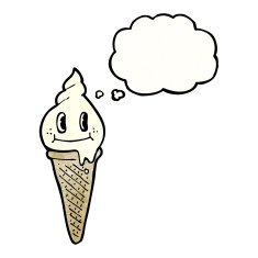 cartoon ice cream cone character N8