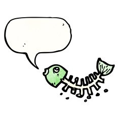 Cartoon Fish Skeleton N12