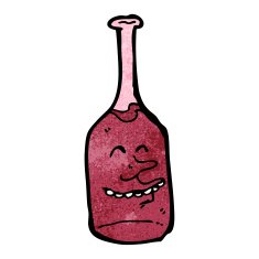 cartoon red wine bottle N18