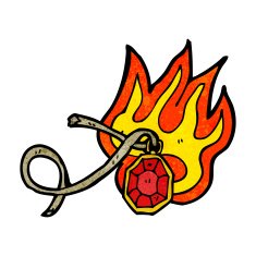 cartoon flaming gem N2