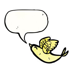 cartoon bird with speech bubble N375