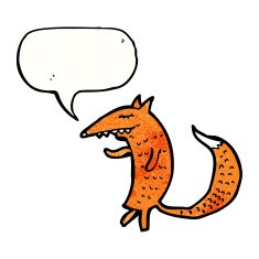 cartoon fox with speech bubble N37
