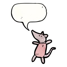 cartoon mouse with speech bubble N31