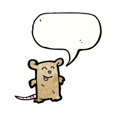 cartoon mouse with speech bubble N32