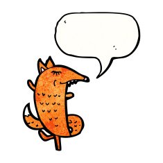 cartoon fox with speech bubble N38