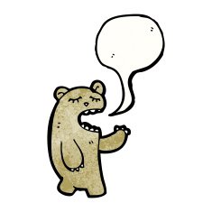 funny bear with speech bubble N5