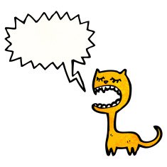 cartoon cat with speech bubble N133